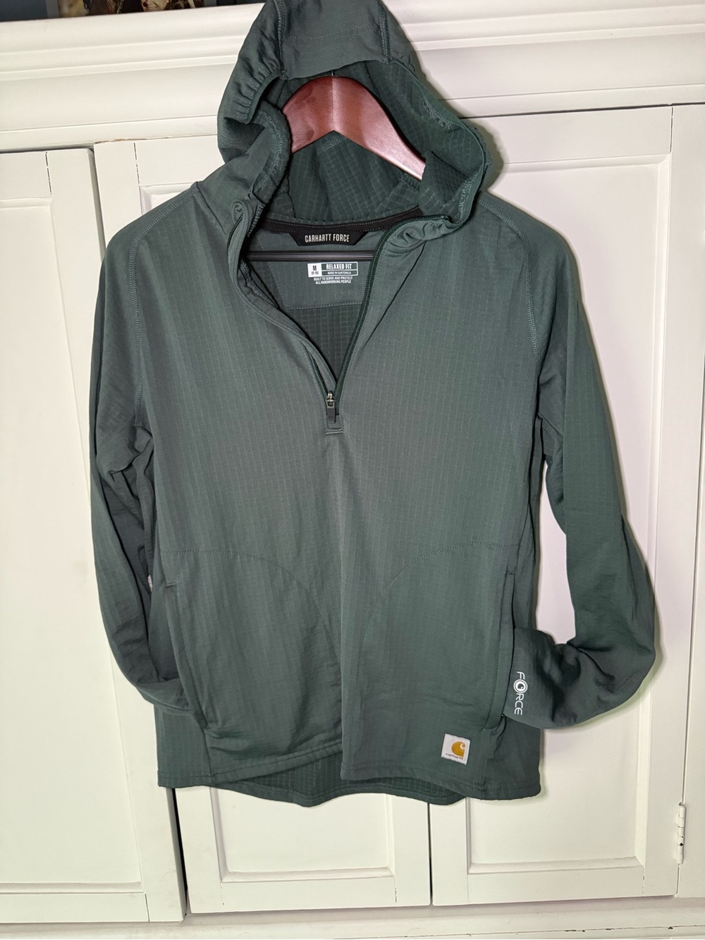 Carhartt Force Hooded Pullover Jacket - Dark Green Medium